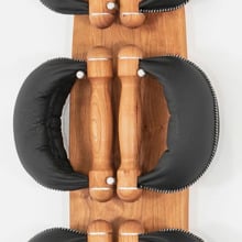 9 Piece Cherry Wood Wall Mounted Kettlebell Set